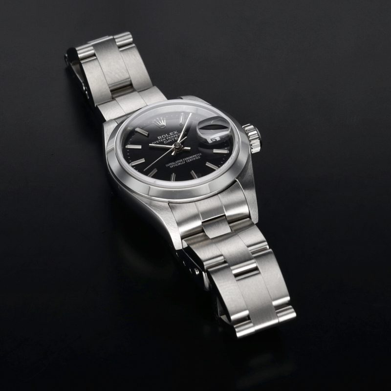2001 Rolex Lady Oyster Perpetual Date 79160 Automatico Acciaio 26mm Quadrante Nero. Con Garanzia Originale - Revisionato! - immagine 7