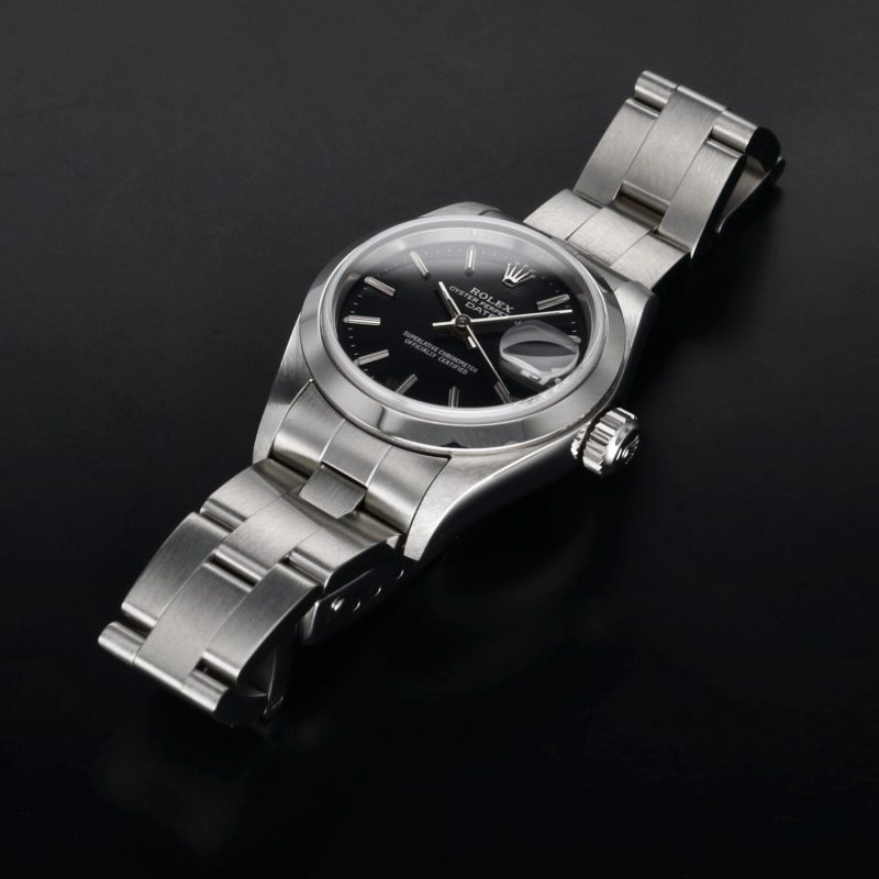 2001 Rolex Lady Oyster Perpetual Date 79160 Automatico Acciaio 26mm Quadrante Nero. Con Garanzia Originale - Revisionato! - immagine 8