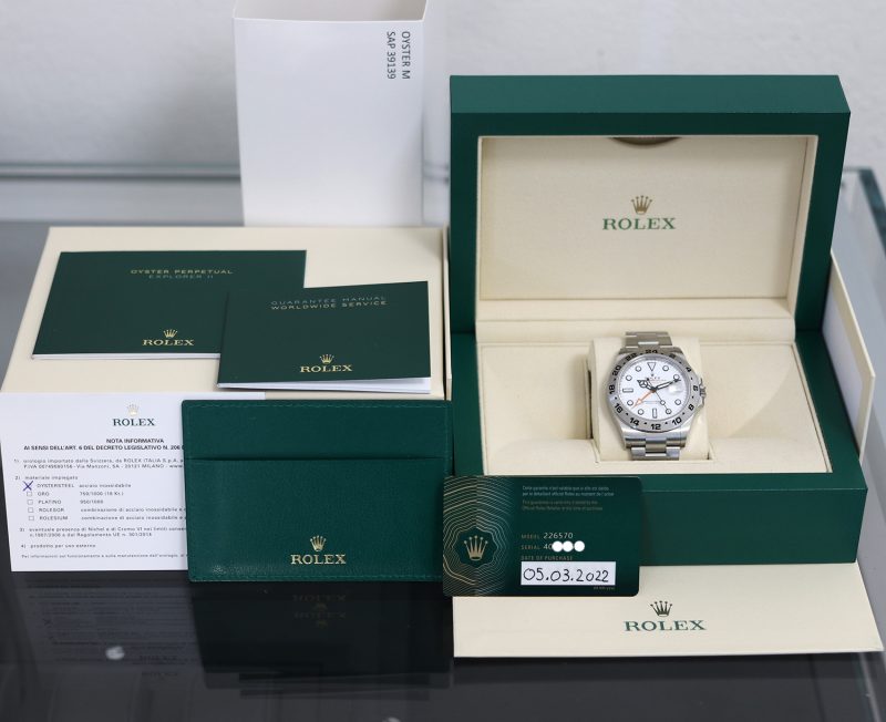 2022 Rolex Explorer II ref. 226570 Quadrante Bianco - Nuovo Mai Indossato! - immagine 13
