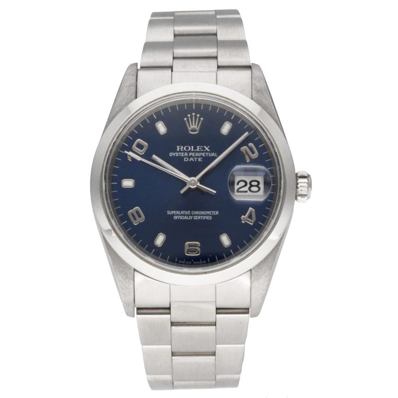1999 Rolex Oyster Perpetual date 34 ref. 15200 Quadrante Blu Numeri Arabi - immagine 3