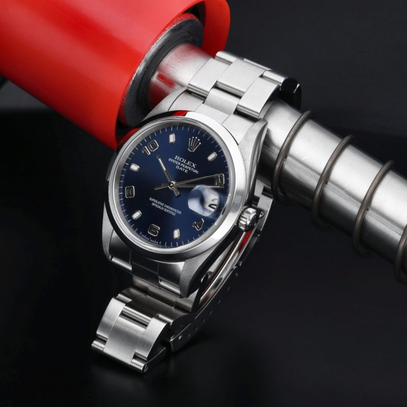 1999 Rolex Oyster Perpetual date 34 ref. 15200 Quadrante Blu Numeri Arabi - immagine 4