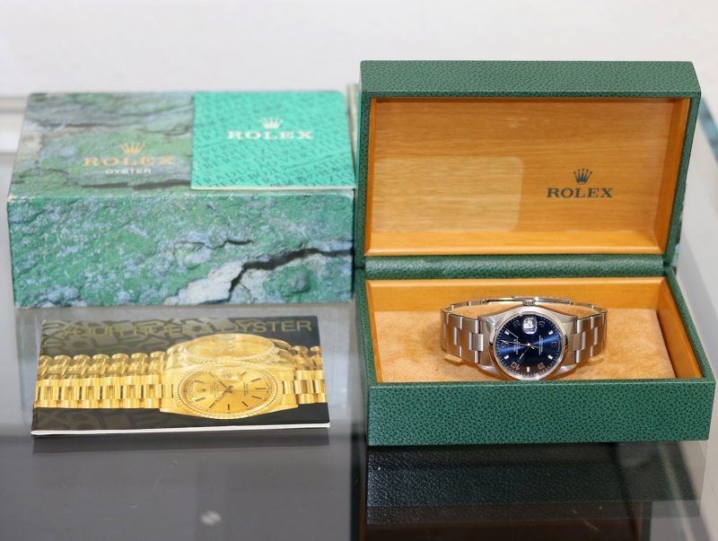 1999 Rolex Oyster Perpetual date 34 ref. 15200 Quadrante Blu Numeri Arabi - immagine 16