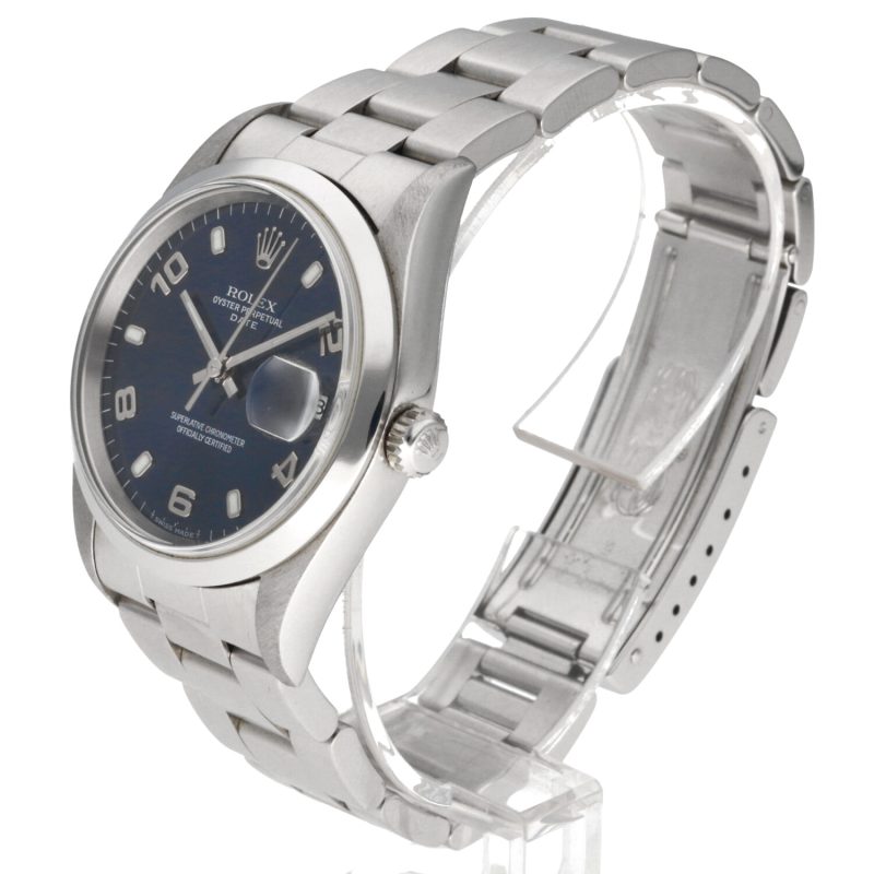 1999 Rolex Oyster Perpetual date 34 ref. 15200 Quadrante Blu Numeri Arabi - immagine 2