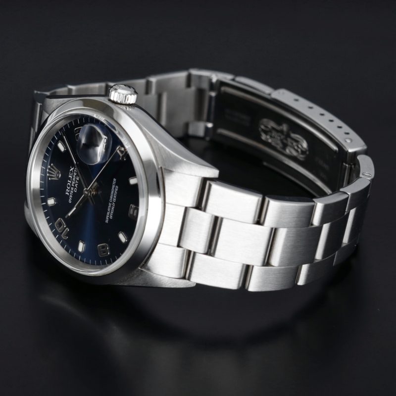 1999 Rolex Oyster Perpetual date 34 ref. 15200 Quadrante Blu Numeri Arabi - immagine 11