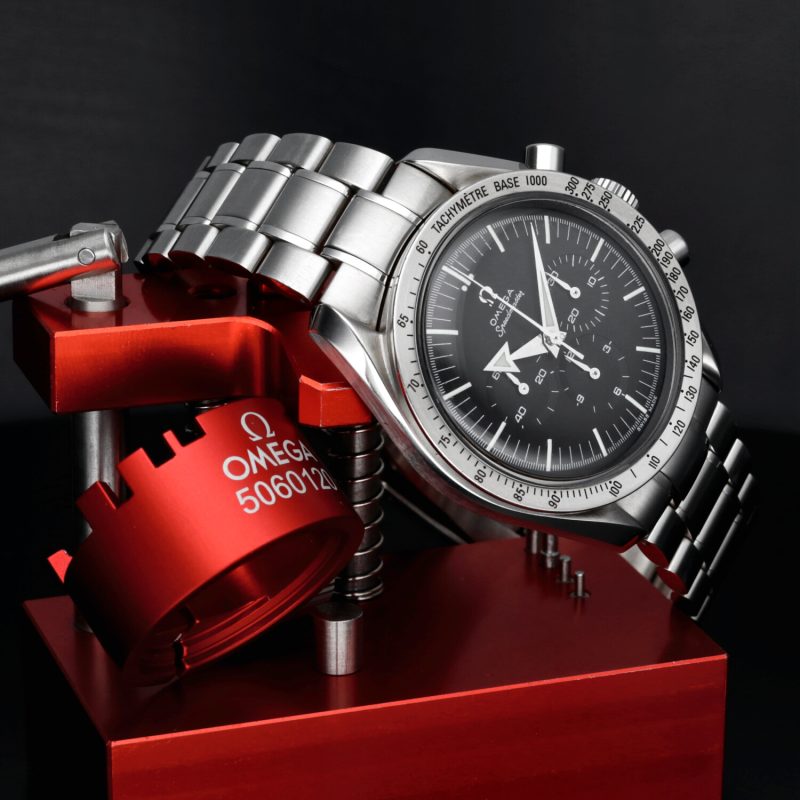 1998 ca. Omega Speedmaster Replica 57 Broad Arrow ref. 35945000 con Scatola e Garanzia Originale - immagine 6
