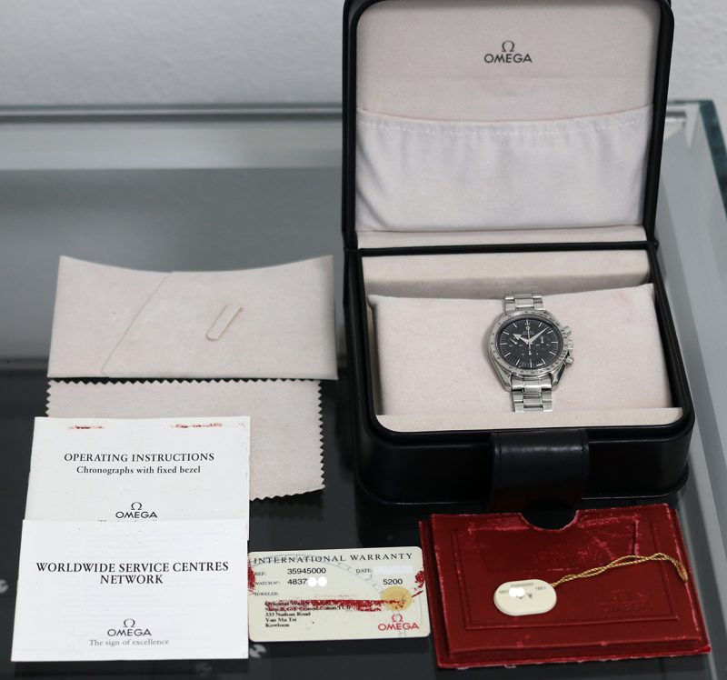 1998 ca. Omega Speedmaster Replica 57 Broad Arrow ref. 35945000 con Scatola e Garanzia Originale - immagine 16