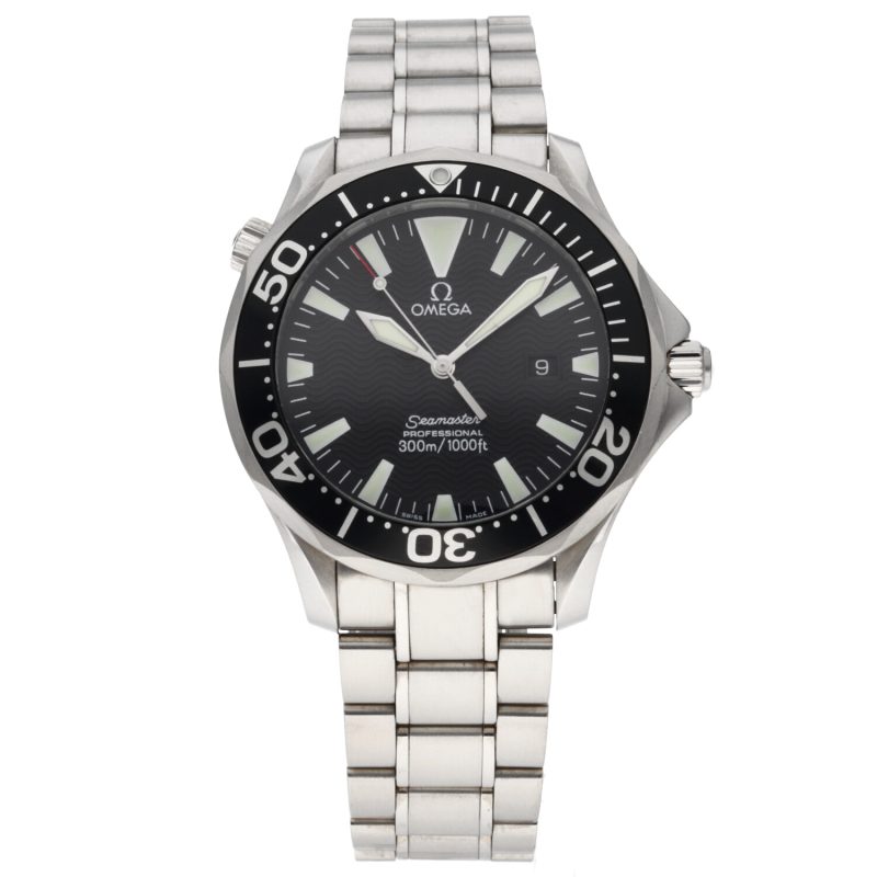 2007 Omega Seamaster Professional 300M 22645000 Quartz 41mm Black Wave Dial with Original Omega Box and Warranty - Image 3