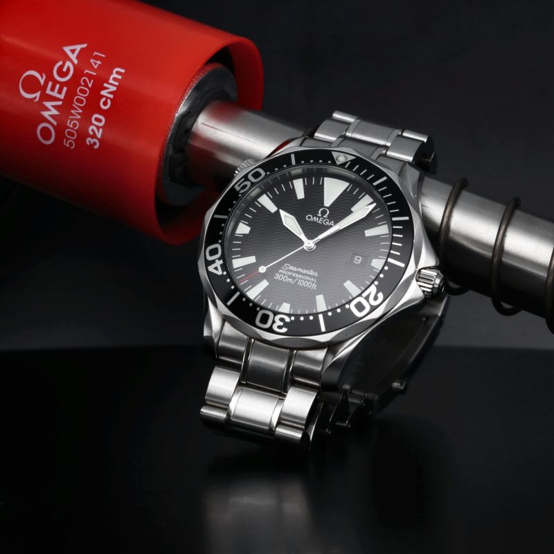 2007 Omega Seamaster Professional 300M 22645000 Quartz 41mm Black Wave Dial with Original Omega Box and Warranty - Image 5