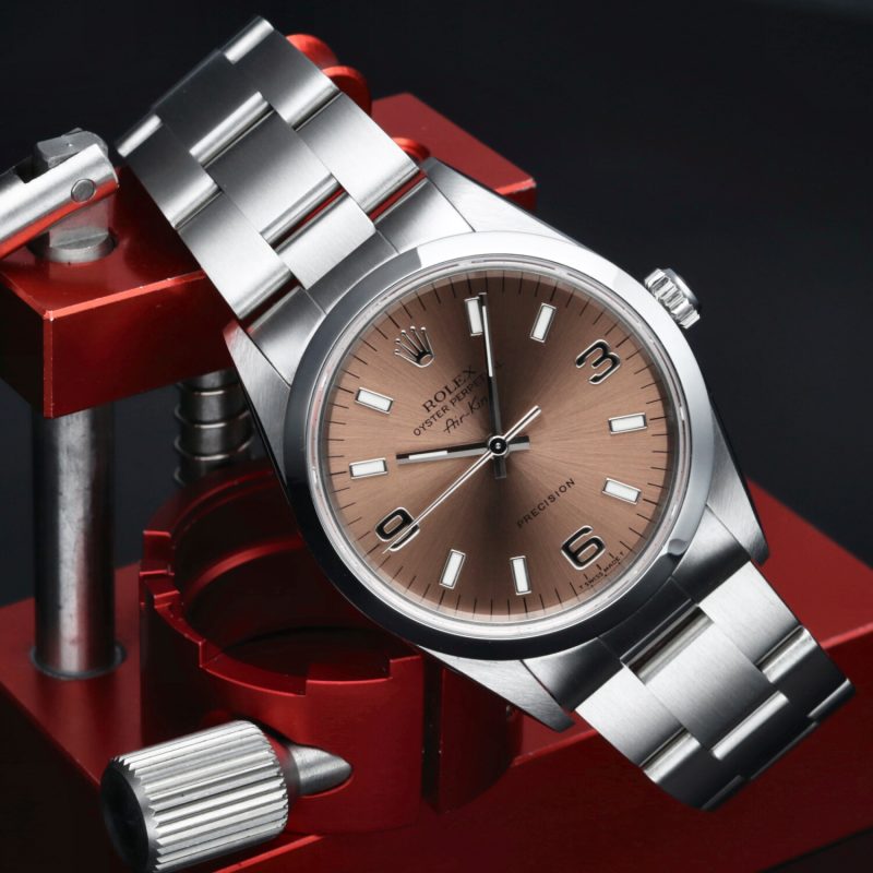 1996 Rolex ref. 14000 Air-King 34mm Salmon 3/6/9 Dial, Box & Papers - Image 4