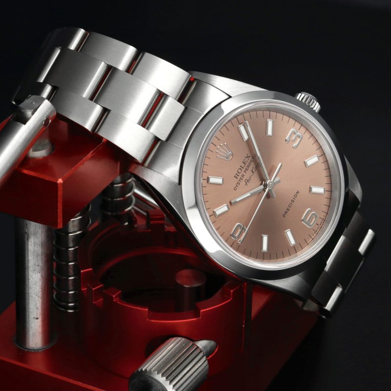1996 Rolex ref. 14000 Air-King 34mm Salmon 3/6/9 Dial, Box & Papers - Image 5