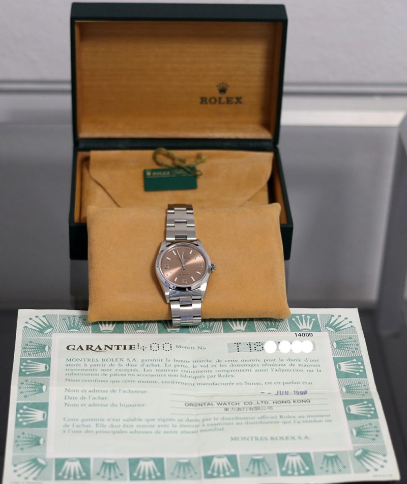 1996 Rolex ref. 14000 Air-King 34mm Salmon 3/6/9 Dial, Box & Papers - Image 16
