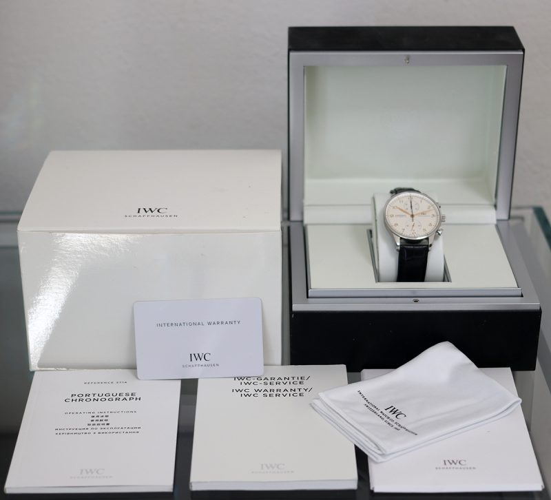 2014 IWC ref. IW371445 Portuguese Chronograph Automatic 40.9mm Box, Card, Booklets, Cloth, New IWC Strap - Image 16