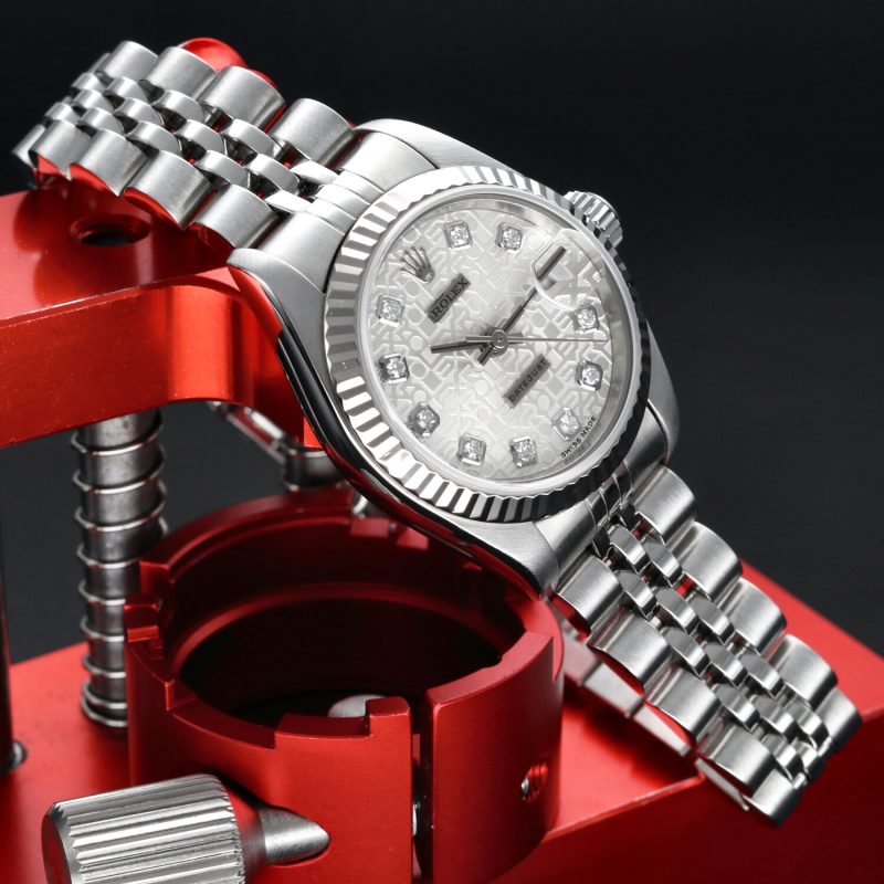 1998 Rolex Lady Datejust ref. 69174 Quadrante Jubilee con Diamanti - Scatola e Garanzia - immagine 5