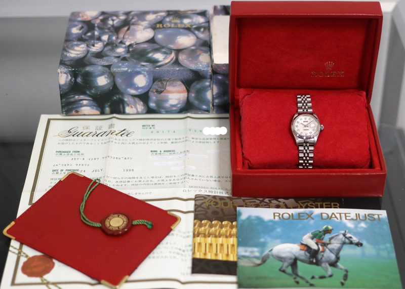 1998 Rolex Lady Datejust ref. 69174 Quadrante Jubilee con Diamanti - Scatola e Garanzia - immagine 16