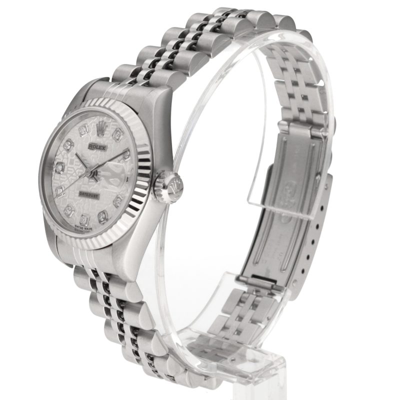 1998 Rolex Lady Datejust ref. 69174 Quadrante Jubilee con Diamanti - Scatola e Garanzia - immagine 2