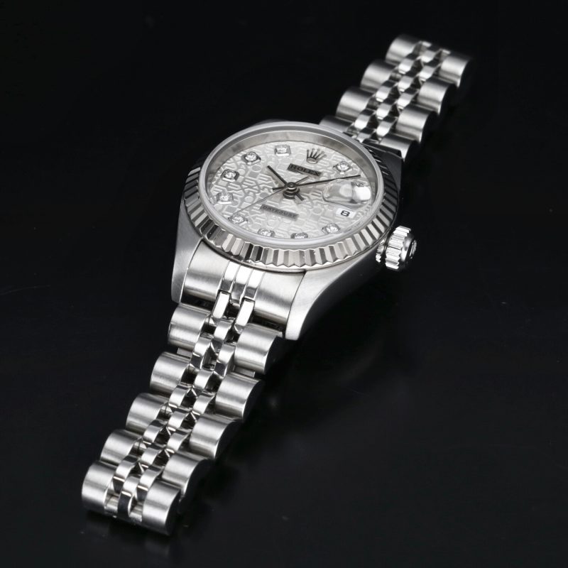 1998 Rolex Lady Datejust ref. 69174 Quadrante Jubilee con Diamanti - Scatola e Garanzia - immagine 12