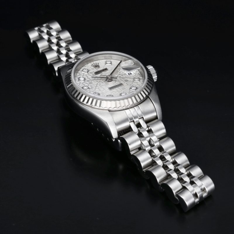 1998 Rolex Lady Datejust ref. 69174 Quadrante Jubilee con Diamanti - Scatola e Garanzia - immagine 11