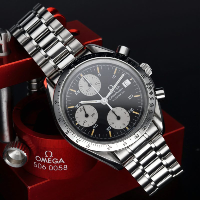 1993 ca. Omega ref. 35115000 Speedmaster Data 39 mm Quadrante Panda Invertito - immagine 4