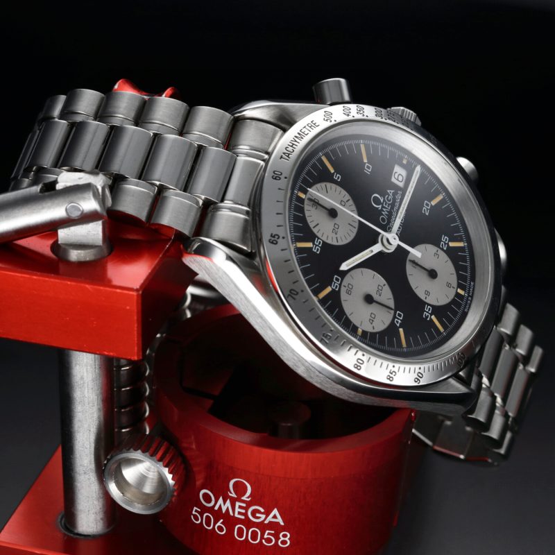 1993 ca. Omega ref. 35115000 Speedmaster Data 39 mm Quadrante Panda Invertito - immagine 5
