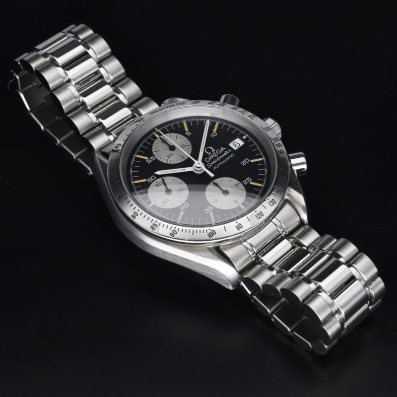 1993 ca. Omega ref. 35115000 Speedmaster Data 39 mm Quadrante Panda Invertito - immagine 12