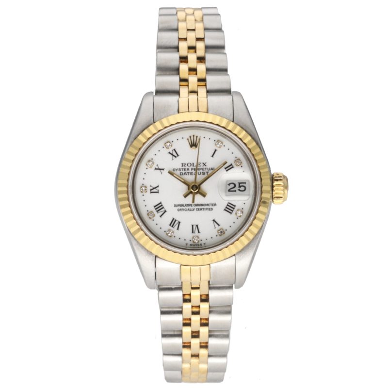1987 Rolex Lady Datejust 26 Oro e Acciaio ref. 69173 Quadrante con Diamanti, Scatola+Libretti - immagine 3