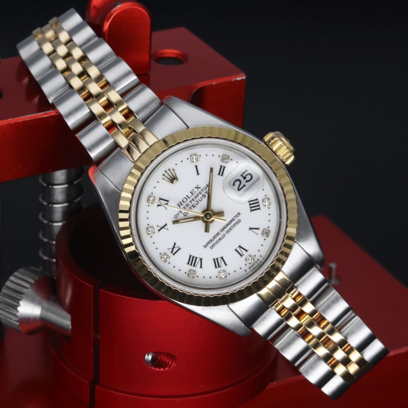 1987 Rolex Lady Datejust 26 Oro e Acciaio ref. 69173 Quadrante con Diamanti, Scatola+Libretti - immagine 4