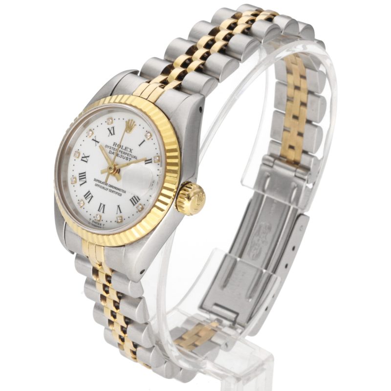 1987 Rolex Lady Datejust 26 Oro e Acciaio ref. 69173 Quadrante con Diamanti, Scatola+Libretti - immagine 2