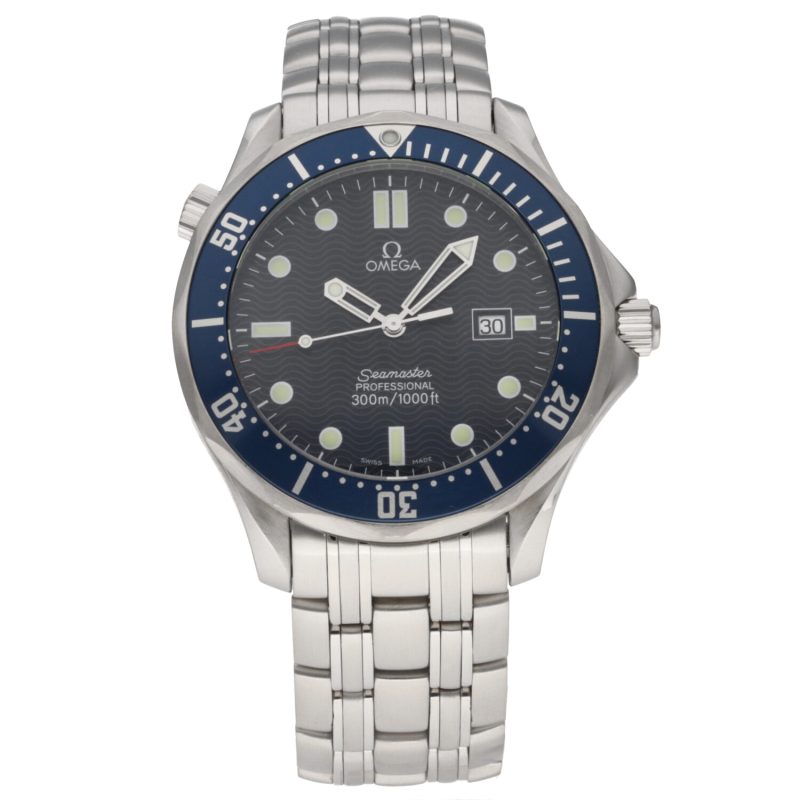2001 ca. Unpolished Omega ref. 25418000 Bond Seamaster Diver 300M Quartz 41 mm. with Cards - Image 3