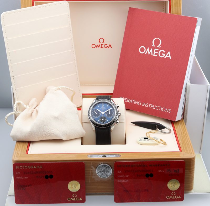 2018 Omega 32632405003001 Speedmaster Racing Co-Axial Chronograph 40mm Full set + Revisione Omega - immagine 16