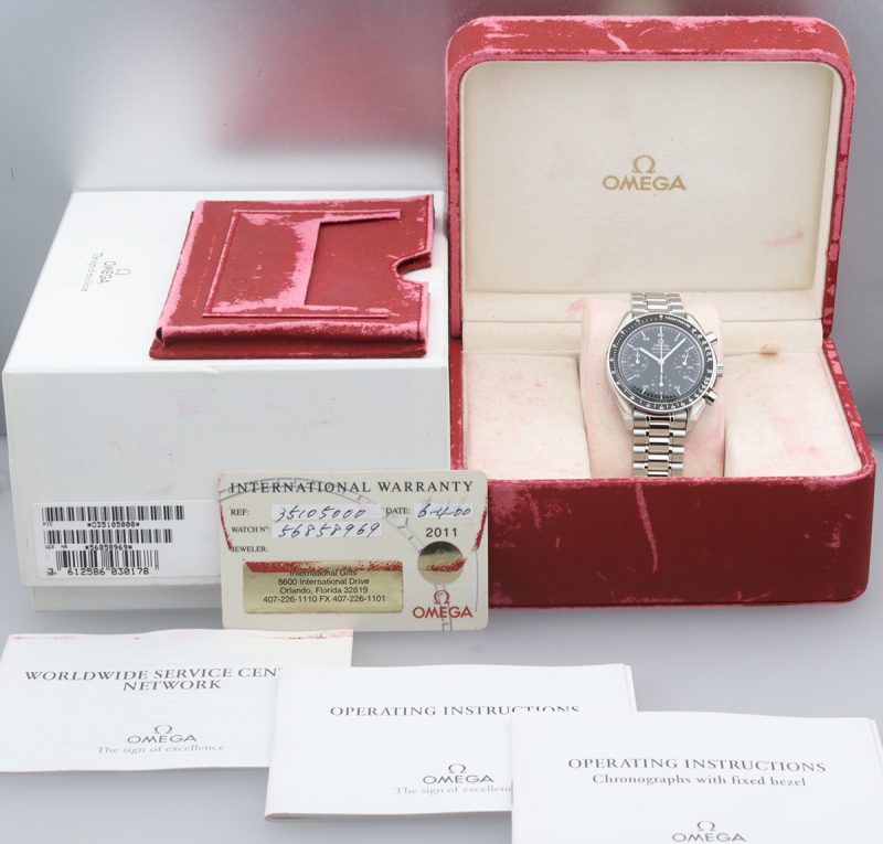 2000 Omega Reduced 35105000 Speedmaster Automatic 39mm Box, Card, Booklets, Omega Serviced - Image 16