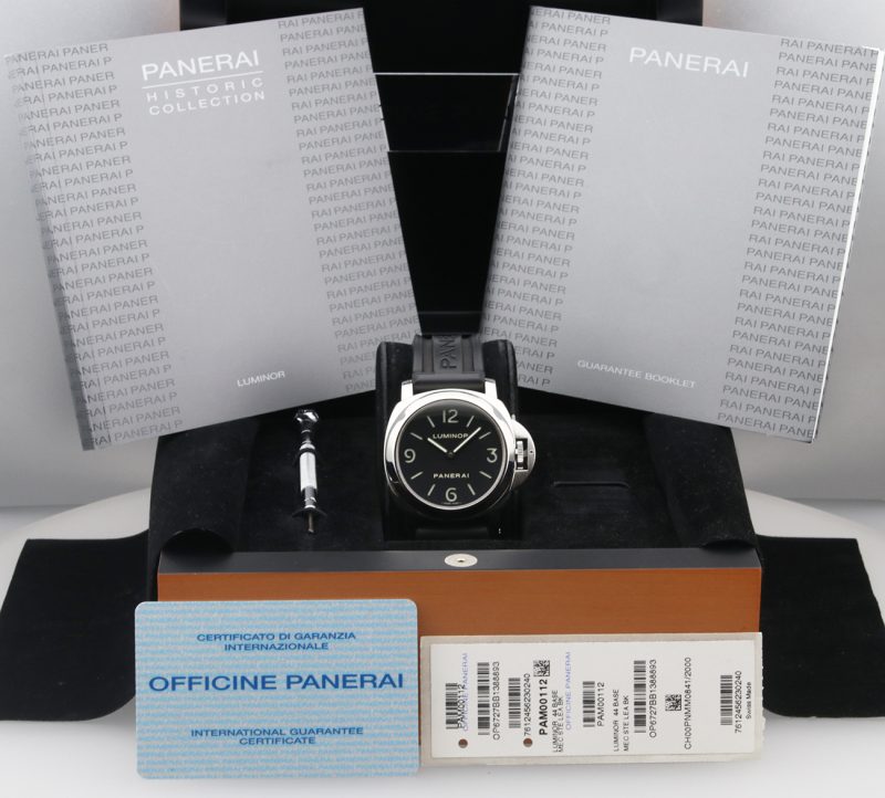 2010 Panerai PAM00112 Luminor Base Handwound 44mm. Box, Card, Booklets, Tool, Stickers - Image 15