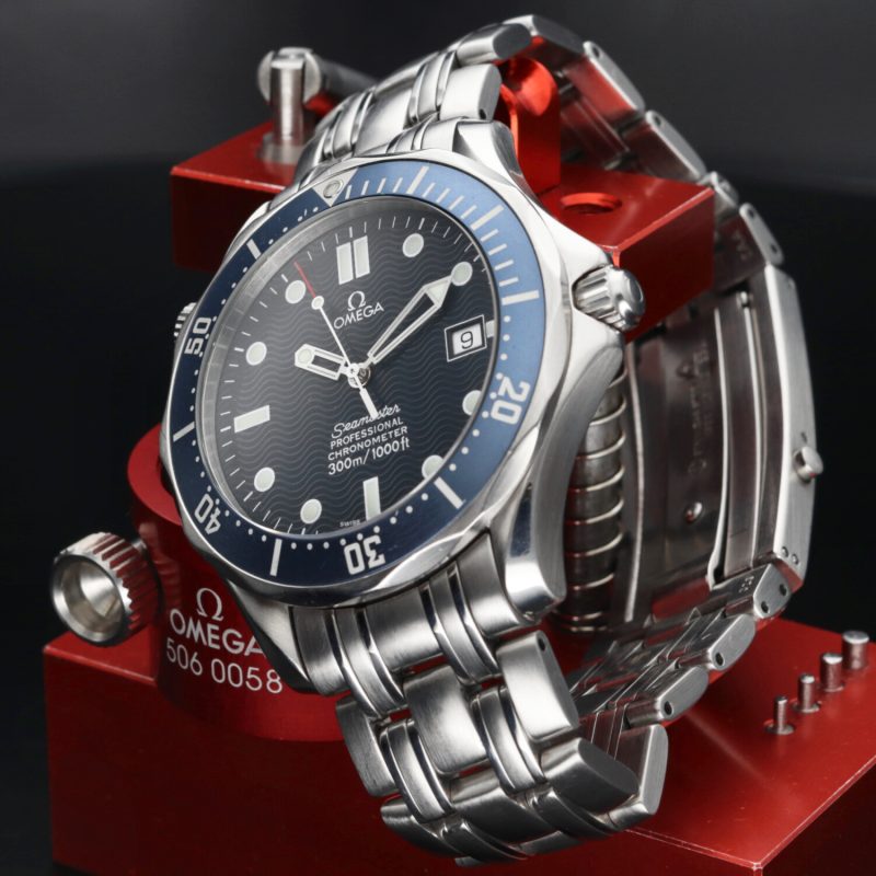 2002 ca. Non Lucidato Omega ref. 25318000 Bond Seamaster 300M Automatico 41mm Scatola, Garanzia, Libretto - immagine 6