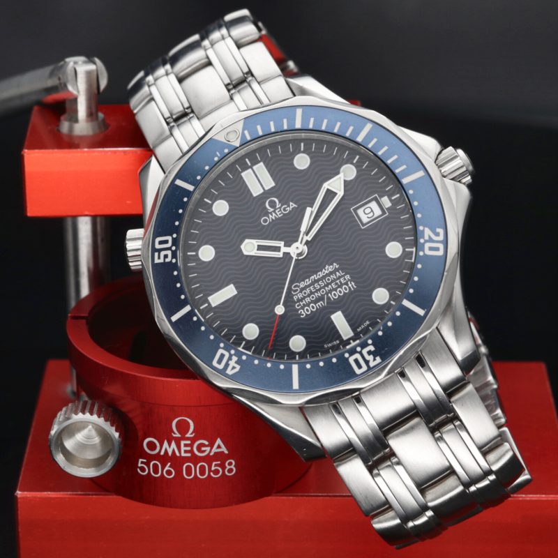 2002 ca. Non Lucidato Omega ref. 25318000 Bond Seamaster 300M Automatico 41mm Scatola, Garanzia, Libretto - immagine 5