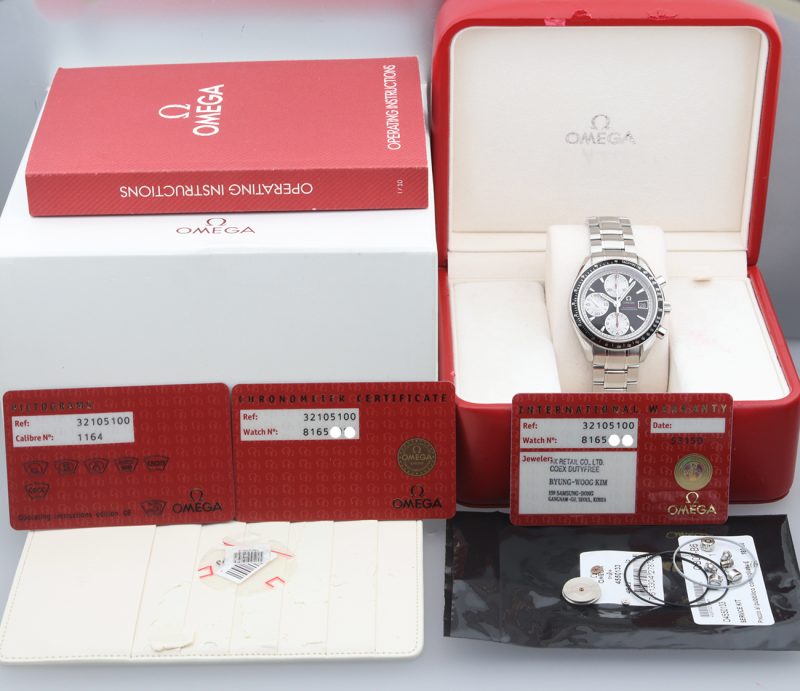 ca. 2008 Omega 32105100 Speedmaster Date Automatic 40mm, Box, Cards, Booklets, Omega Serviced - Image 16