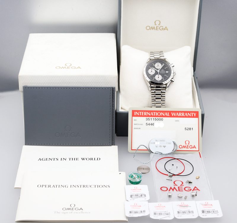 1993 Omega 35115000 Speedmaster Date 39mm Reverse Panda Dial, Omega Serviced, Full-set - Image 16