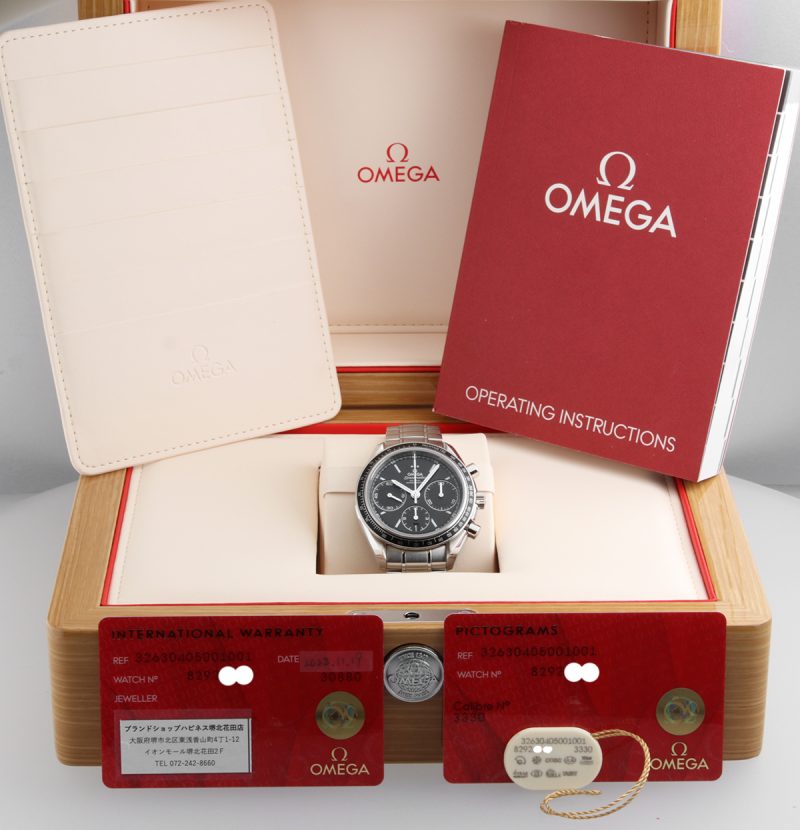 2022 Mai Lucidato Omega 32630405001001 Speedmaster Racing Co-Axial Chronograph 40mm Scatola, Garanzia, Libretto, Cartellino - immagine 16