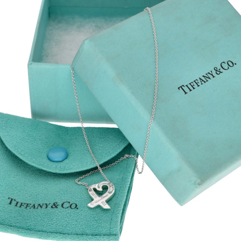 Pre-Loved Tiffany & Co. Collana Argento con Pendente Loving Heart Paloma Picasso con Scatola e Dust Bag - immagine 5