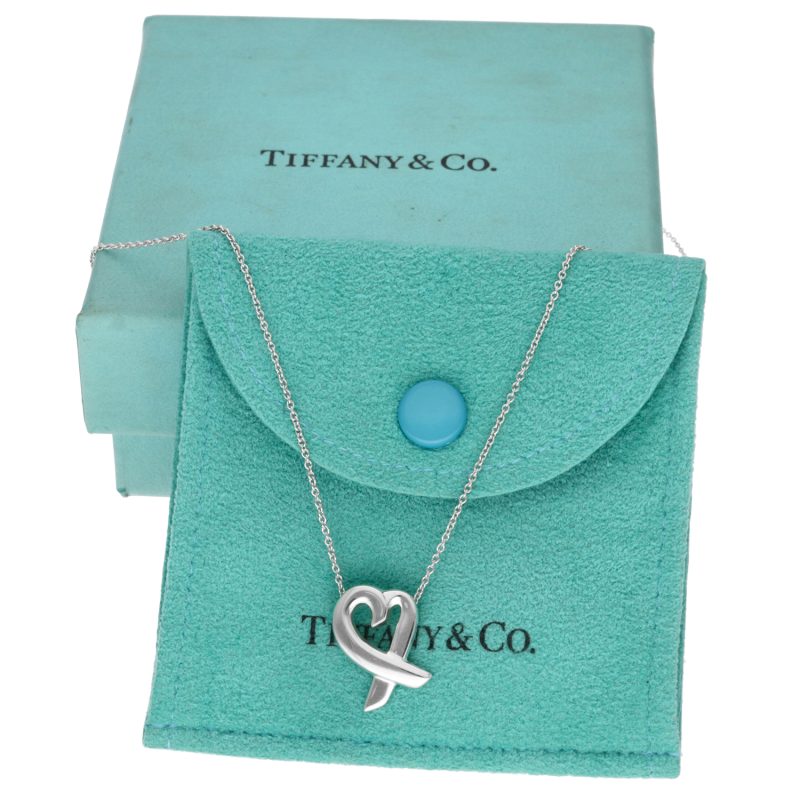 Pre-Loved Tiffany & Co. Collana Argento con Pendente Loving Heart Paloma Picasso con Scatola e Dust Bag - immagine 6
