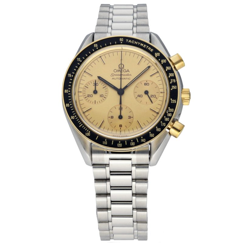 1991 Omega 1750032 Speedmaster Reduced Acciaio e Oro Quadrante Champagne Scatola e Garanzia - immagine 3