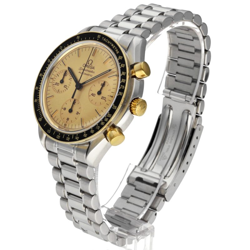 1991 Omega 1750032 Speedmaster Reduced Acciaio e Oro Quadrante Champagne Scatola e Garanzia - immagine 2