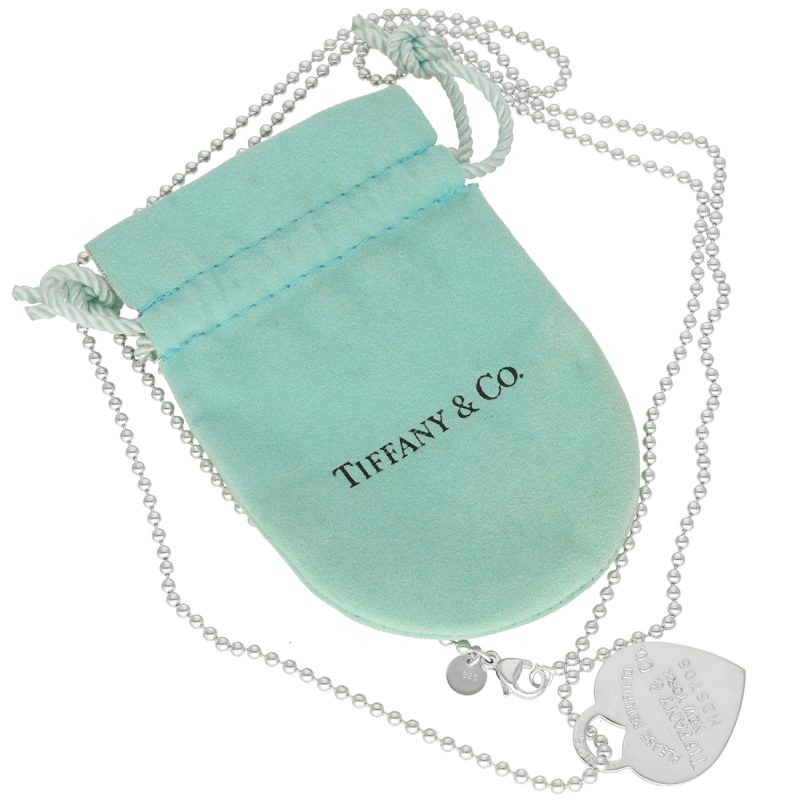 Pre-Loved Tiffany & Co. Collana Argento 86,4 cm con Pendente a Forma di Cuore Please Return to Tiffany - immagine 5