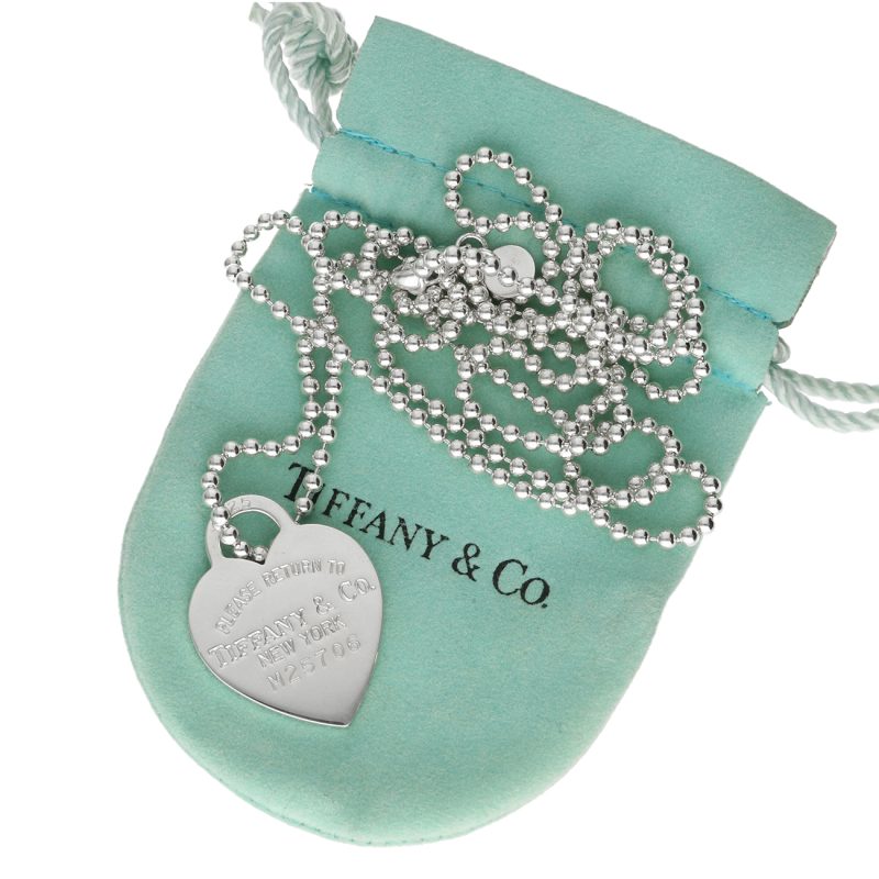 Pre-Loved Tiffany & Co. Collana Argento 86,4 cm con Pendente a Forma di Cuore Please Return to Tiffany - immagine 6