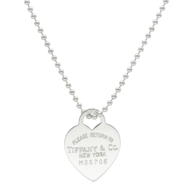 Pre-Loved Tiffany & Co. Collana Argento 86,4 cm con Pendente a Forma di Cuore Please Return to Tiffany