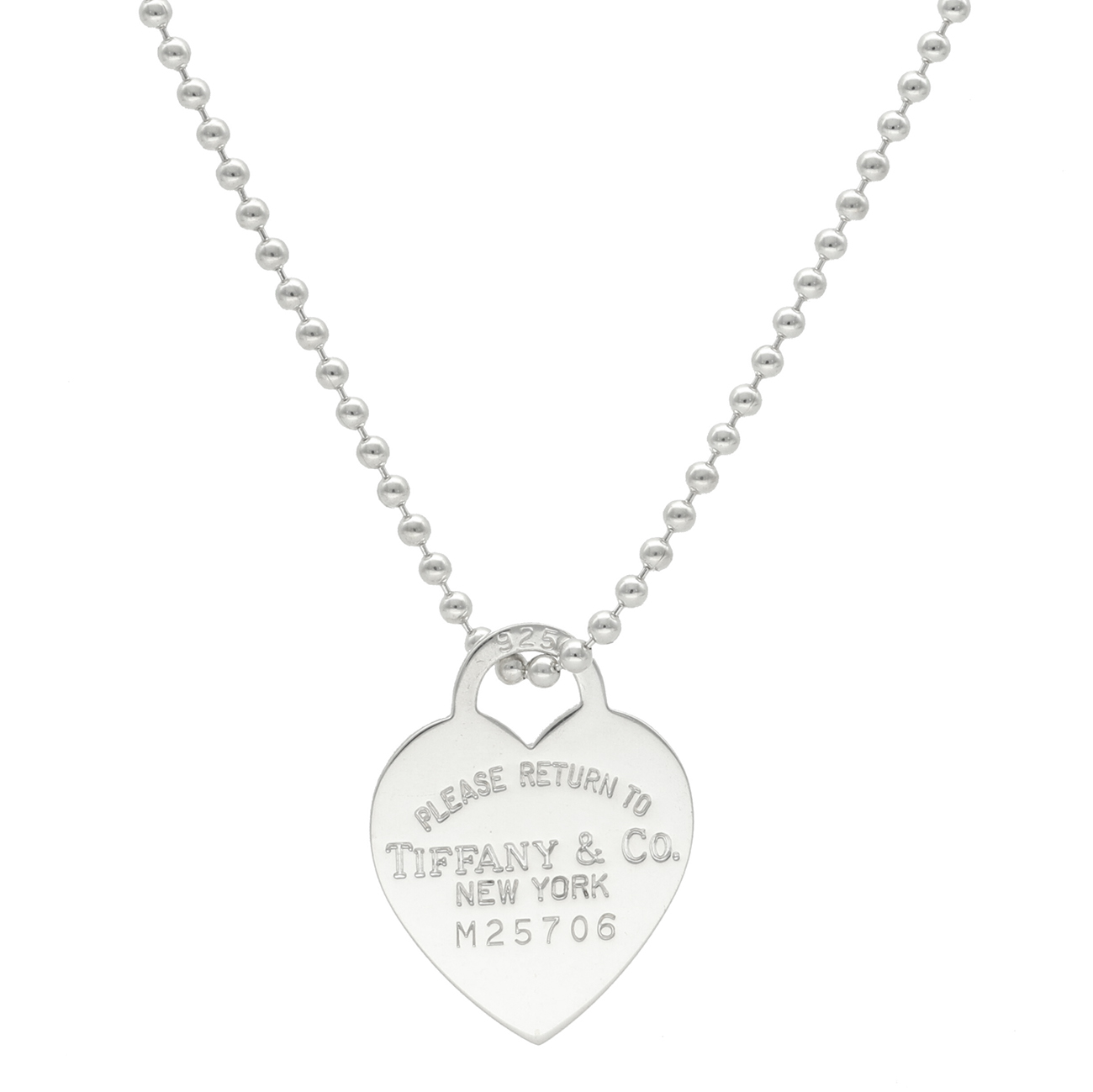 Pre-Loved Tiffany & Co. Please Return to Tiffany Heart Tag Pendant 925 Sterling 86,4 cm Necklace