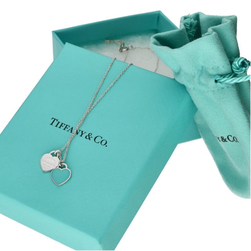 Pre-Loved Tiffany & Co. Please Return to Mini Double Heart Pendant 925 Sterling Necklace - Image 7
