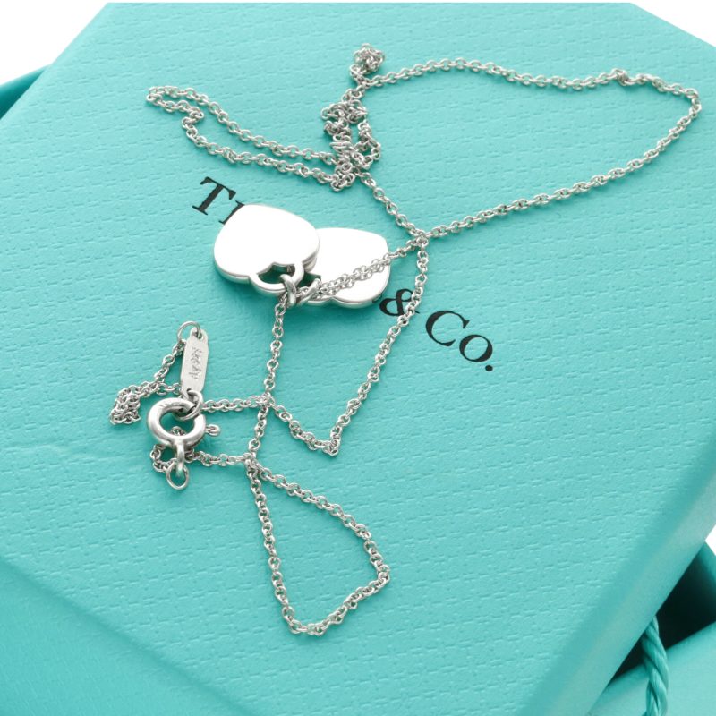 Pre-Loved Tiffany & Co. Please Return to Mini Double Heart Pendant 925 Sterling Necklace - Image 10