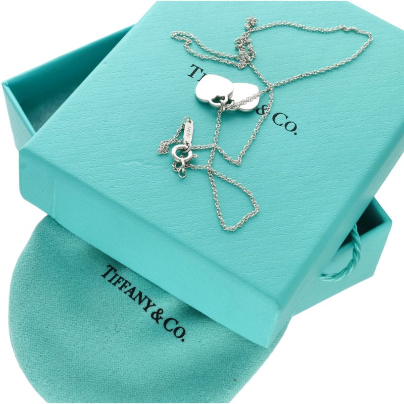 Pre-Loved Tiffany & Co. Please Return to Mini Double Heart Pendant 925 Sterling Necklace - Image 11