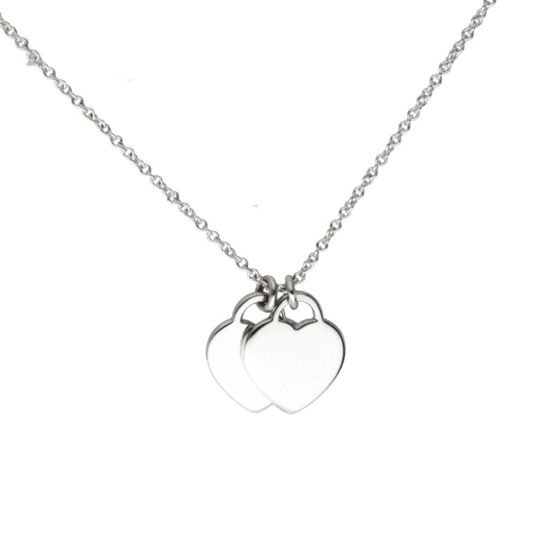 Pre-Loved Tiffany & Co. Please Return to Mini Double Heart Pendant 925 Sterling Necklace - Image 3