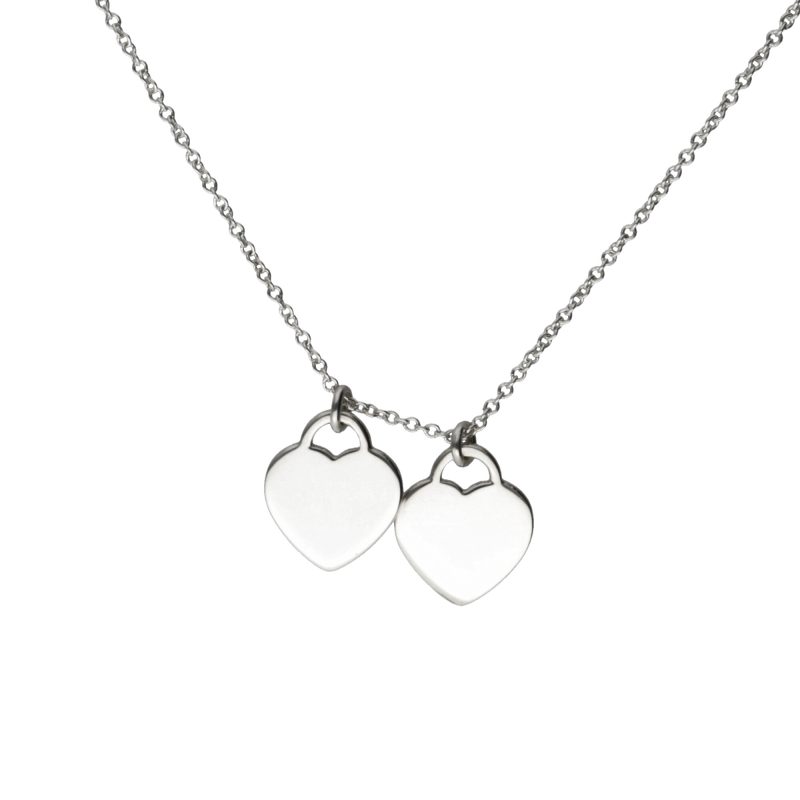 Pre-Loved Tiffany & Co. Please Return to Mini Double Heart Pendant 925 Sterling Necklace - Image 4