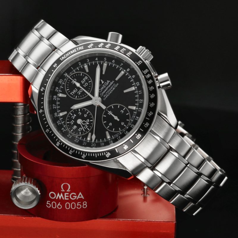 ca. 2012 Unpolished Omega ref. 32205000 Speedmaster Triple Date Automatic Steel on Steel 40 mm Box and Papers - Image 5